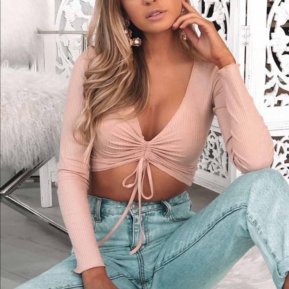 White Fox Boutique perri top in blush